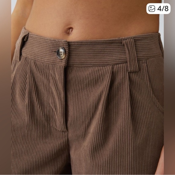 HALARA Brown Mid Rise Button Zipper Side Pocket Corduroy Casual Pants XL Petite - Picture 4 of 6